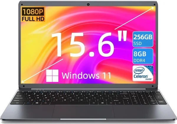 2025 SGIN 15.6" Full HD Laptop 8GB RAM 256GB SSD Windows 11 7000mAh WiFi5 HDMI